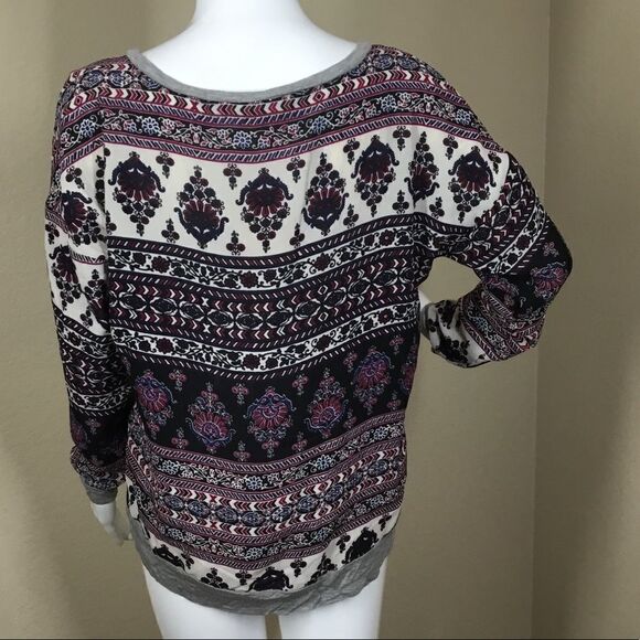 Pink Rose Semi Sheer Printed Top C4 - Picture 2 of 5